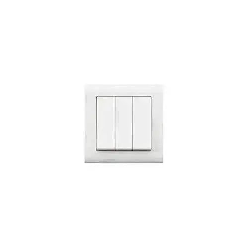 MK Essentials MV4783WHI white 3-gang 10AX 3G 2-way wide rocker switch on plate UAE