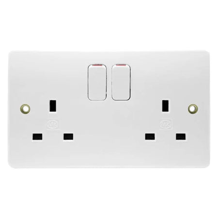 MK Logic Plus K2747WHI Double Socket 13A White MK Electric