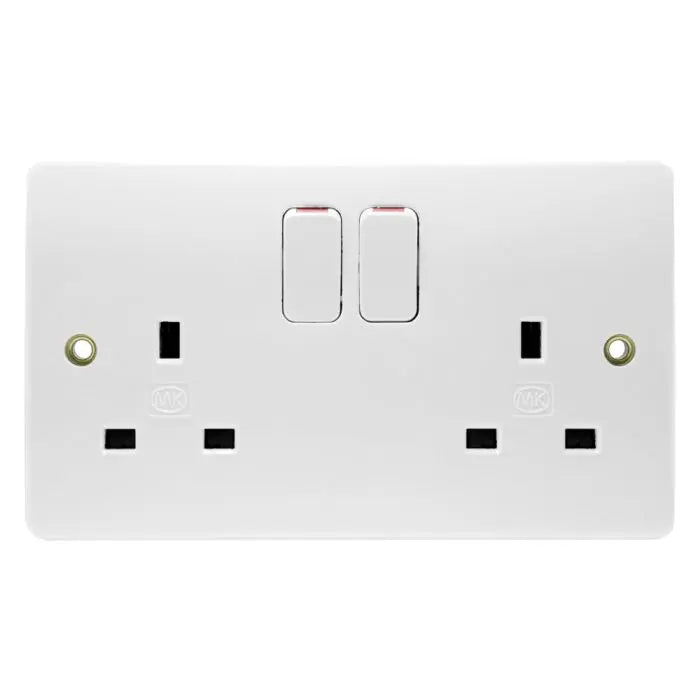 MK Logic Plus K2747WHI Double Socket 13A White MK Electric