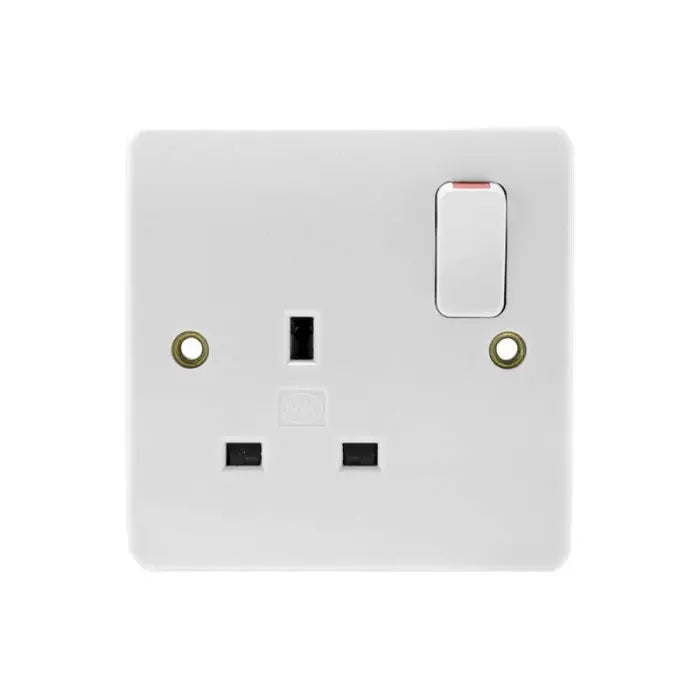 MK Logic Plus K2757WHI 13A Double Pole Switchsocket, 1 Gang MK Electric