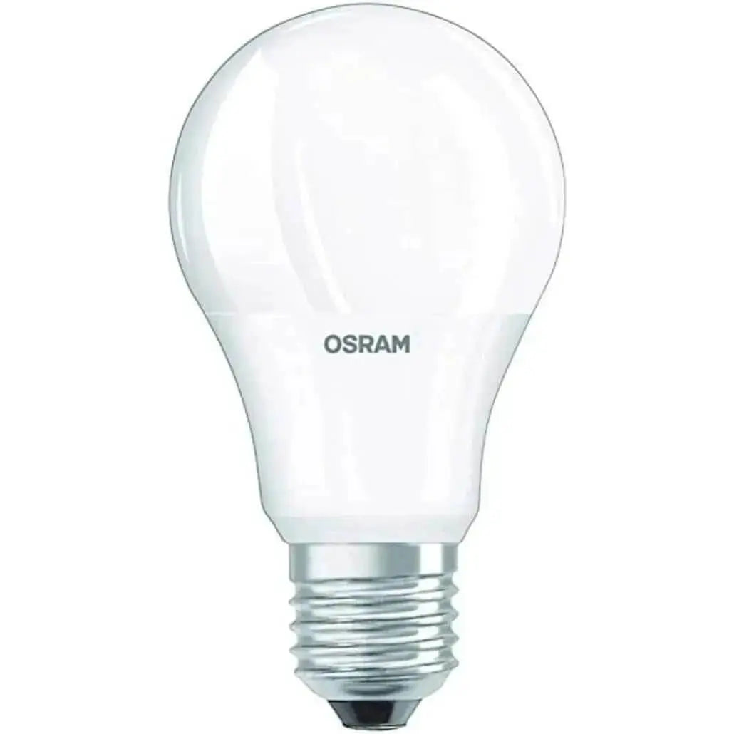 Osram LED bulb E27 base, 8W, 2700K warm white, clear glass. UAE