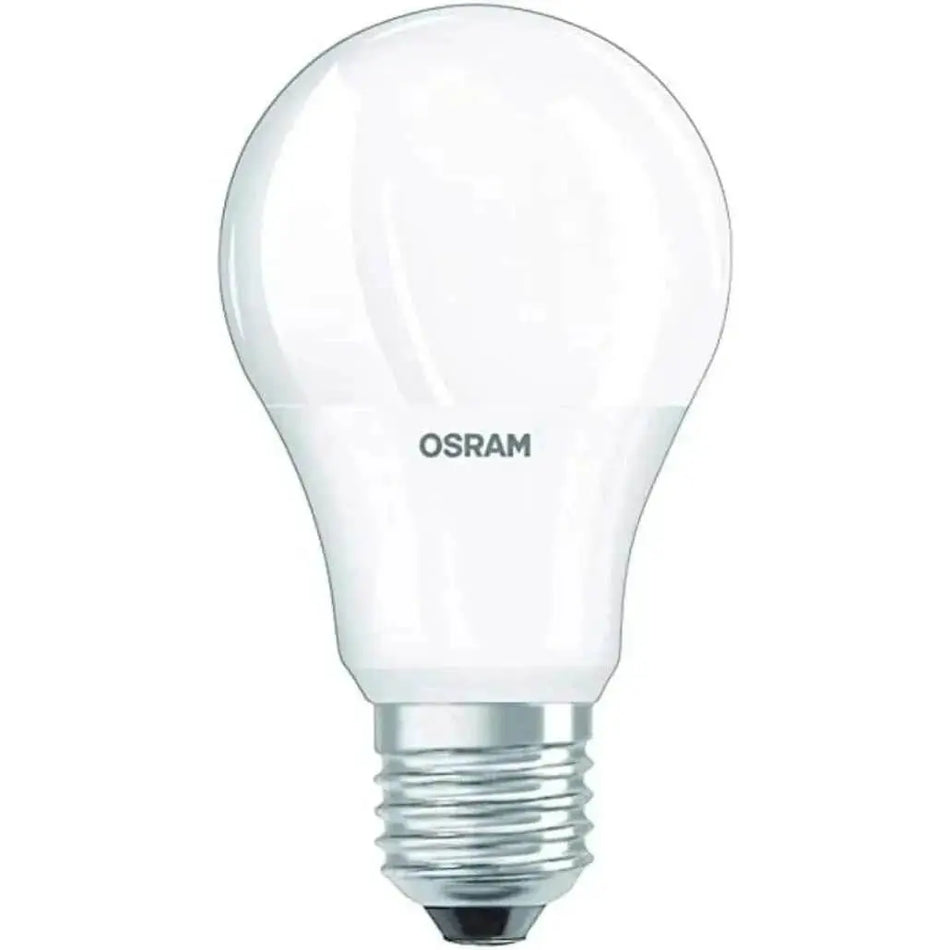 Osram LED bulb E27 base, 8W, 2700K warm white, clear glass. UAE