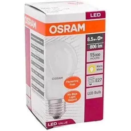 Osram LED Bulb Clas A 8W 2700K warm white E27 base packaging box UAE
