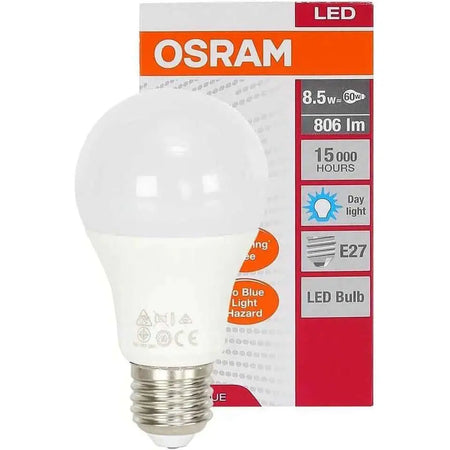 Osram LED Bulb E27 Value Lamp, 8W, 6500K Cool Daylight, boxed UAE