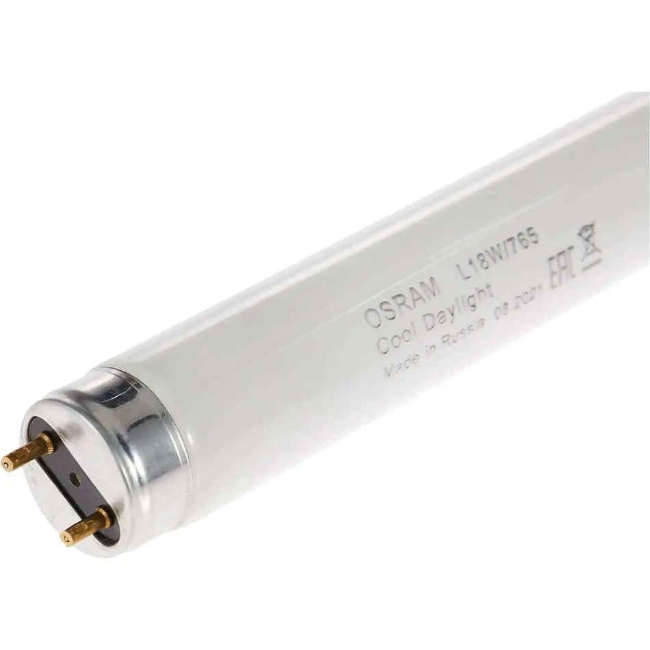 Osram Tube Light 18W 2ft T8, white body with end pins visible. UAE