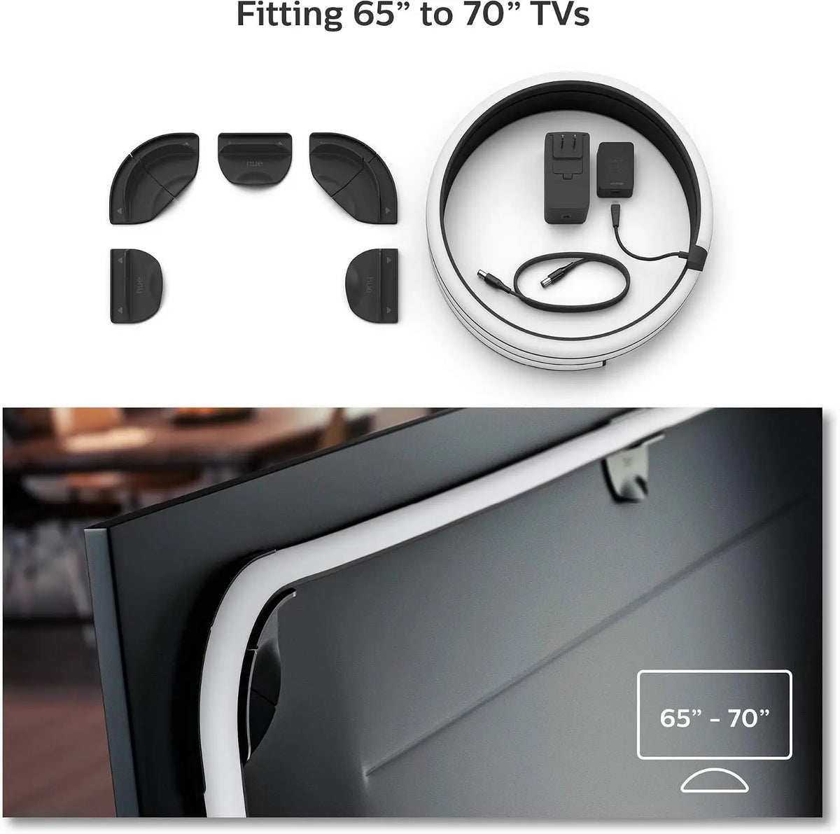 Philips Hue Play Gradient Lightstrip 65 inch installed behind a TV