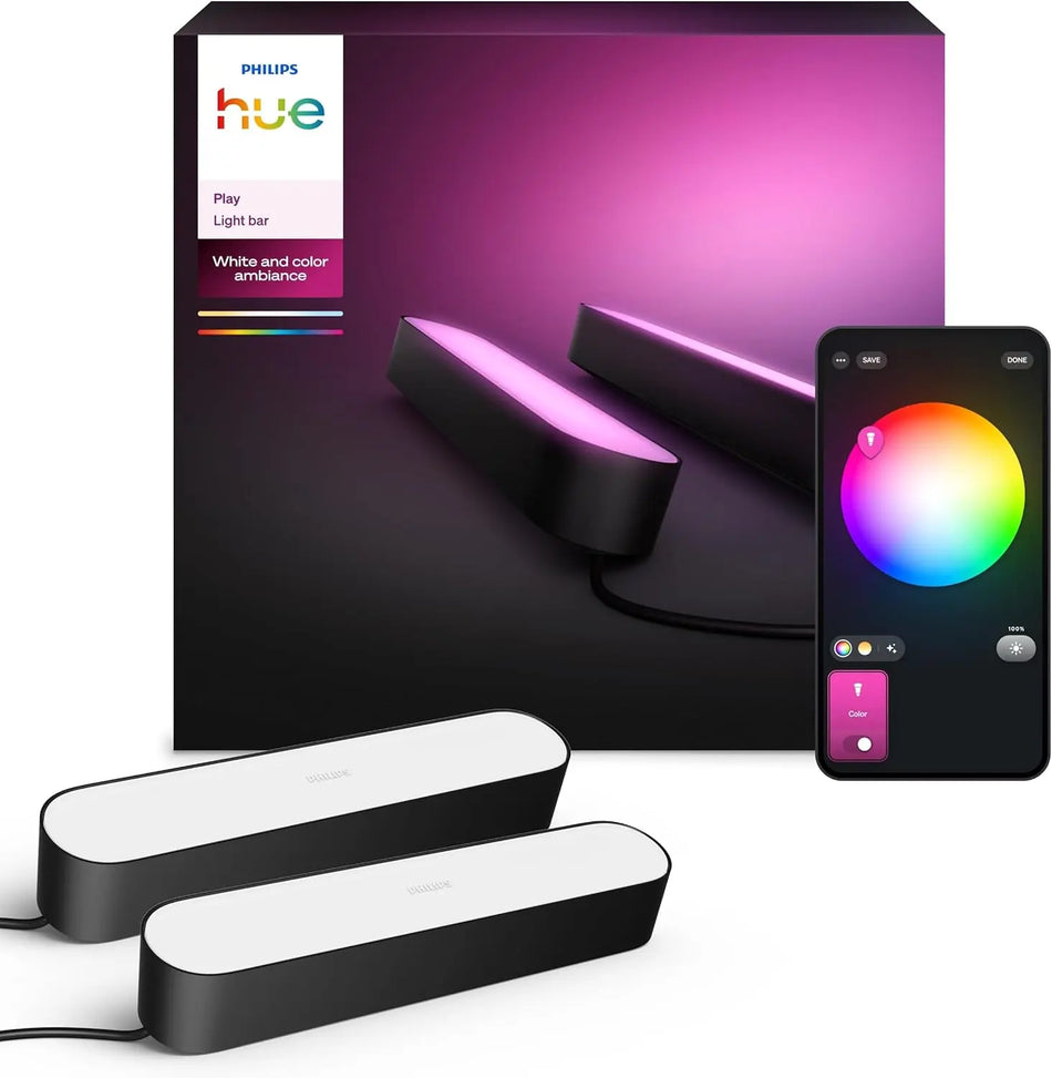 Philips Hue Play Light Bar double pack black with power supply