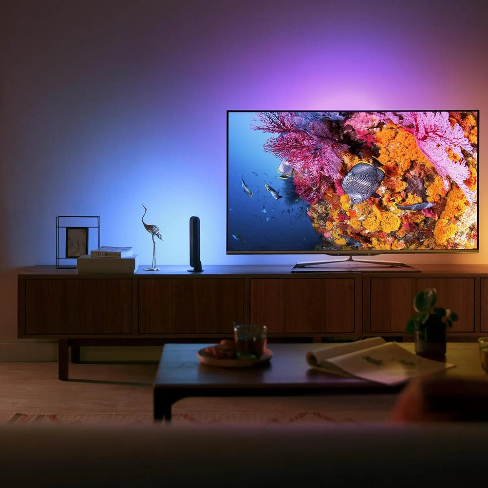 Philips Hue Play Light Bars black in home entertainment setup