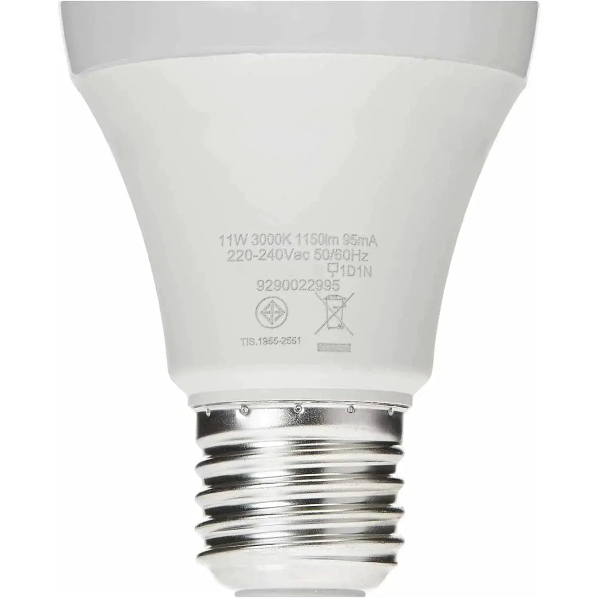 Philips Essential LED Bulb E27, 11W, 3000K warm white, frosted white body with screw base UAE
