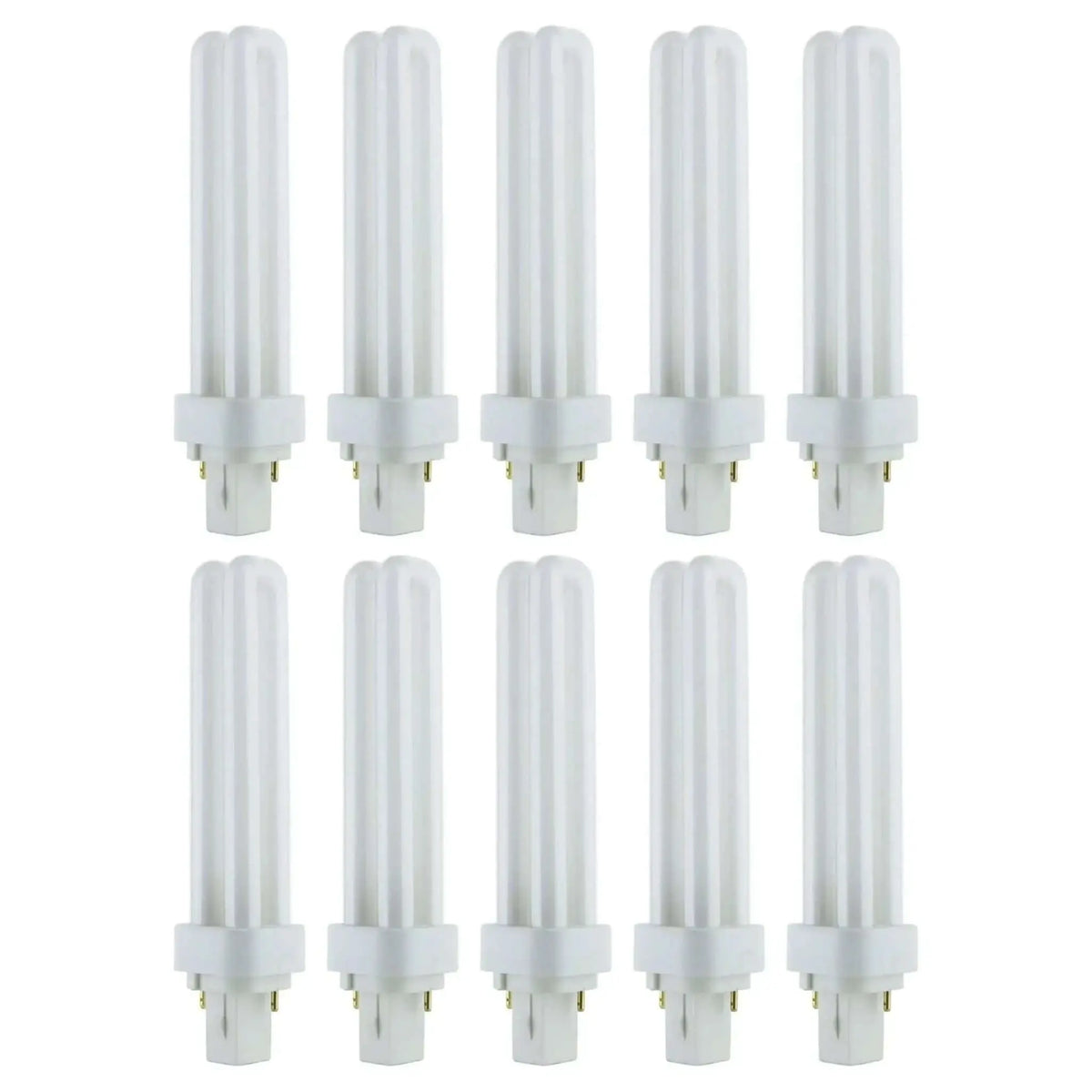 Osram Dulux-D 18W G24d-2 CFL lamps, 12-pack; white compact fluorescent tubes with two-pin bases. UAE