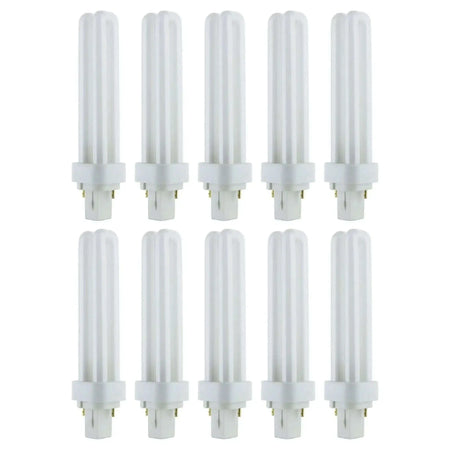 Osram Dulux-D 18W G24d-2 CFL lamps, 12-pack; white compact fluorescent tubes with two-pin bases. UAE