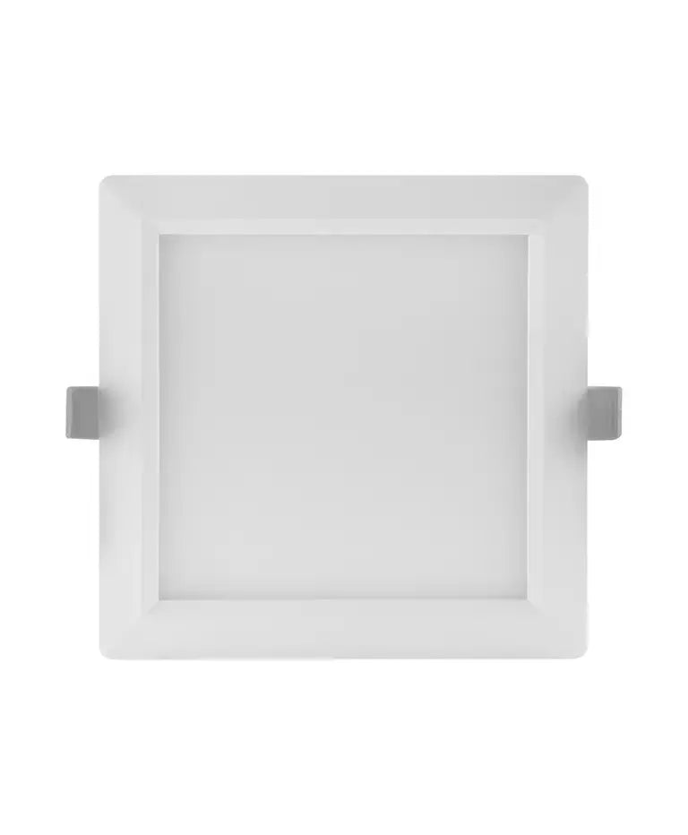 Ledvance LED square slim panel downlight, 15W 6-inch, white with side mounting clips