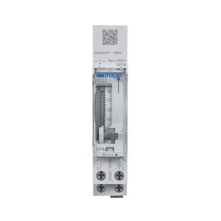 Hager EHN010 Daily Time Switch 230V 1-Channel 1-Module DIN Rail Hager