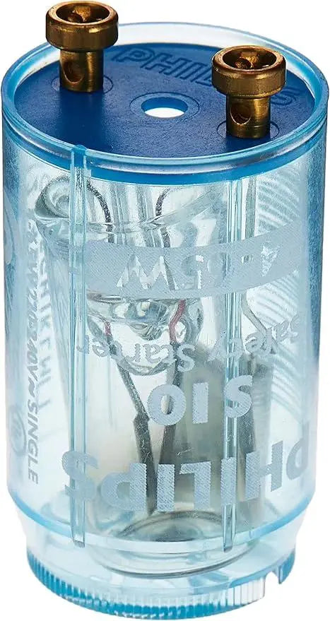 Philips Starter S10 4-65W, 220-240V in blue translucent housing with two brass terminal posts UAE