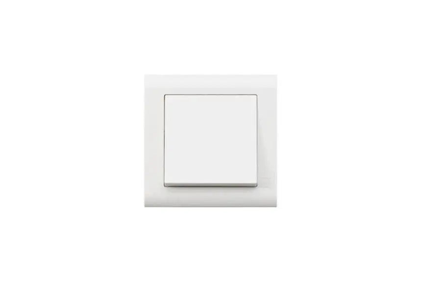 Switch MK Electric MV4781WHI white 20AX 1G 2-WAY SP wide rocker, front view UAE