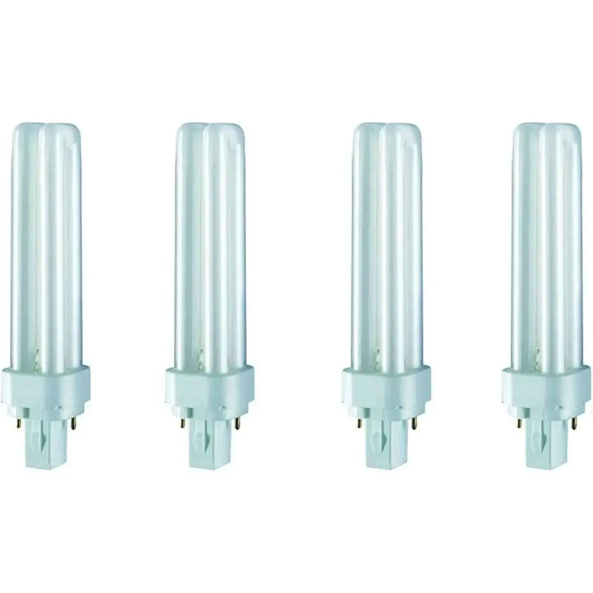 Osram Dulux-D 18W G24d-2 PL two-pin compact fluorescent lamp, four white CFL tubes with bases UAE