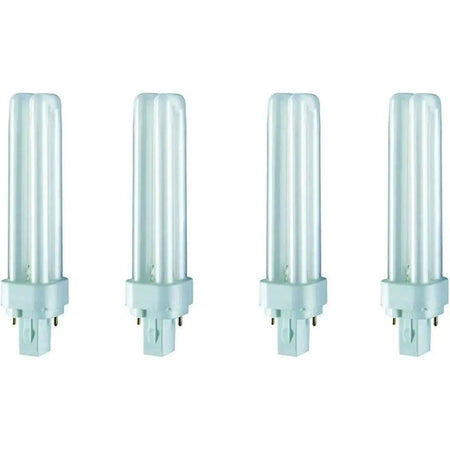 Osram Dulux-D 18W G24d-2 PL two-pin compact fluorescent lamp, four white CFL tubes with bases UAE