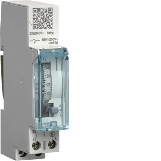 Hager EHN010 Daily Time Switch 230V 1-Channel 1-Module DIN Rail Hager