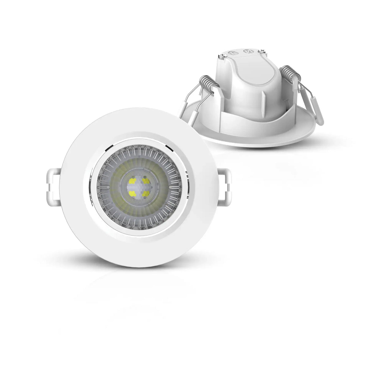 Ledvance LED spot light fitting, white round trim with spring clips, 6.5W, 3000K, 38° beam